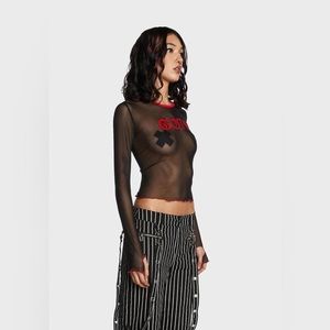 Dolls kill Goth Sheer Mesh Top